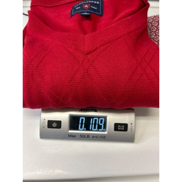 Saddlebred Big & Tall 3X Red Sleeveless Sweater Vest 100% Cotton Made In China - Picture 7 of 7